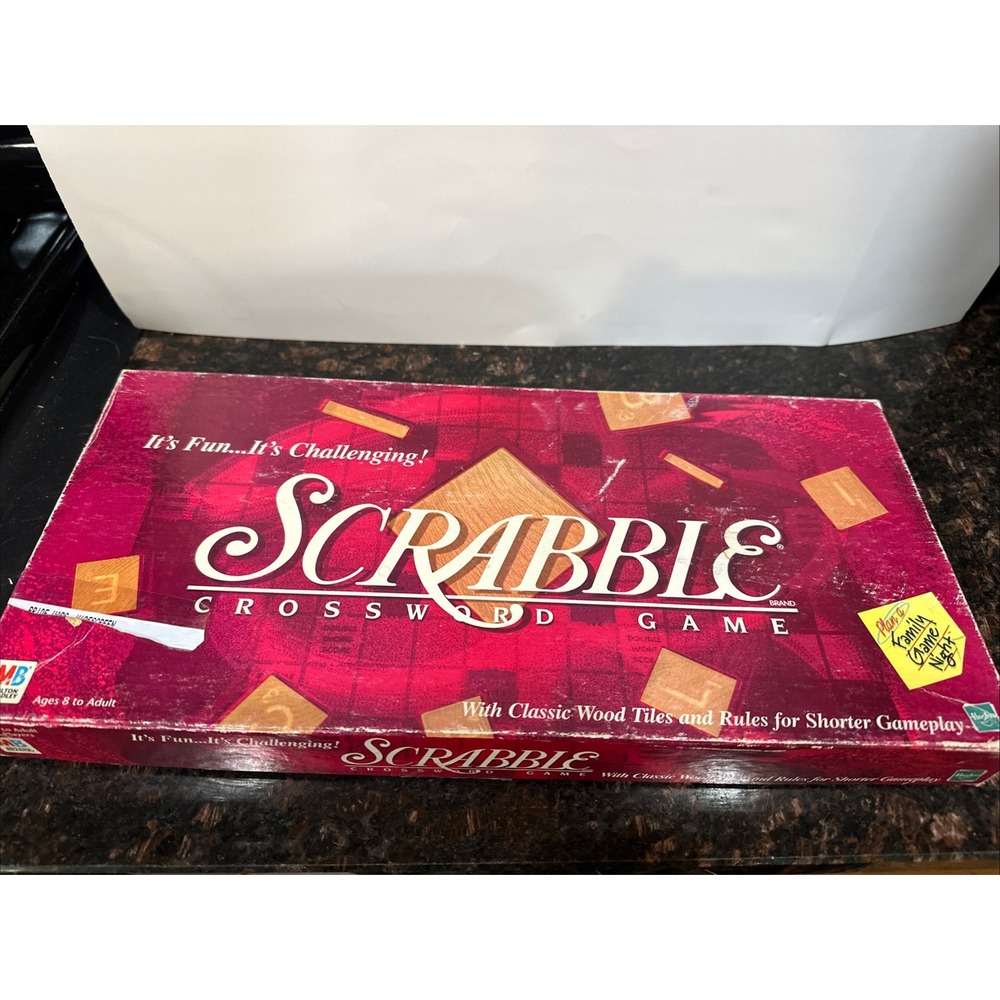 Milton Bradley Scrabble Crossword Game 1999 Vintage Wood Tiles Complete Set